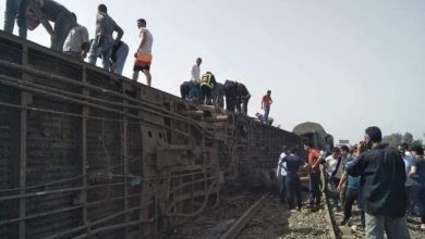 صورة إصابة 103 أشخاص فى حادث خروج قطار طوخ عن القضبان