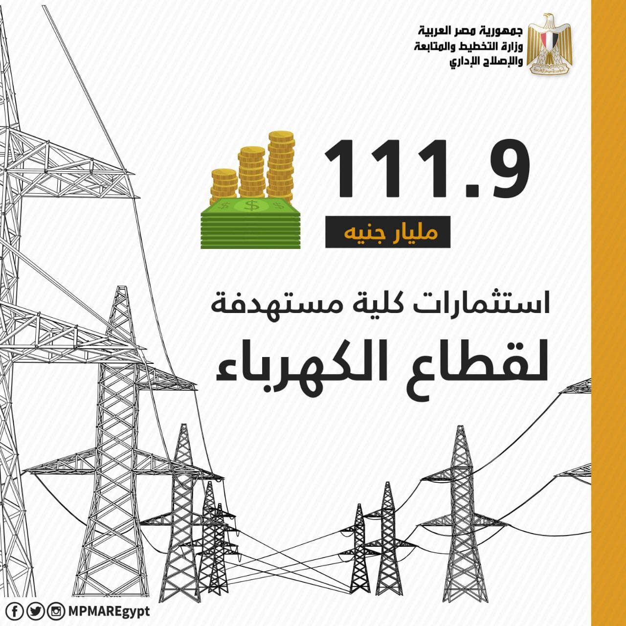 صورة وزيرة التخطيط: 111.9 مليار جنيه استثمارات مستهدفة للكهرباء